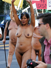 Amateur Ebony Granny - Nasty ebony granny totally nude in the public place